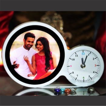 White Glossy Magic Mirror With Watch -