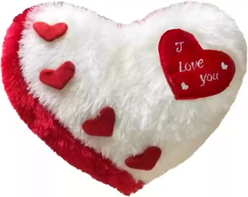 Heart Shape White & Red pillow - Image 3